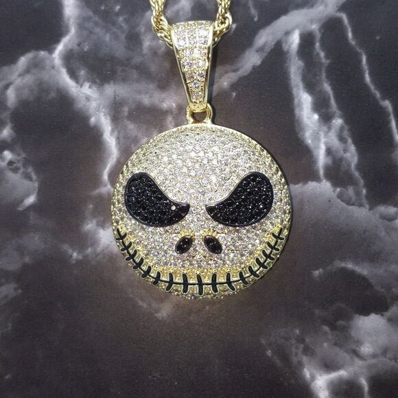 20"Rope Chain + 14K Gold Finish Nightmare Jack - Picture 2 of 12